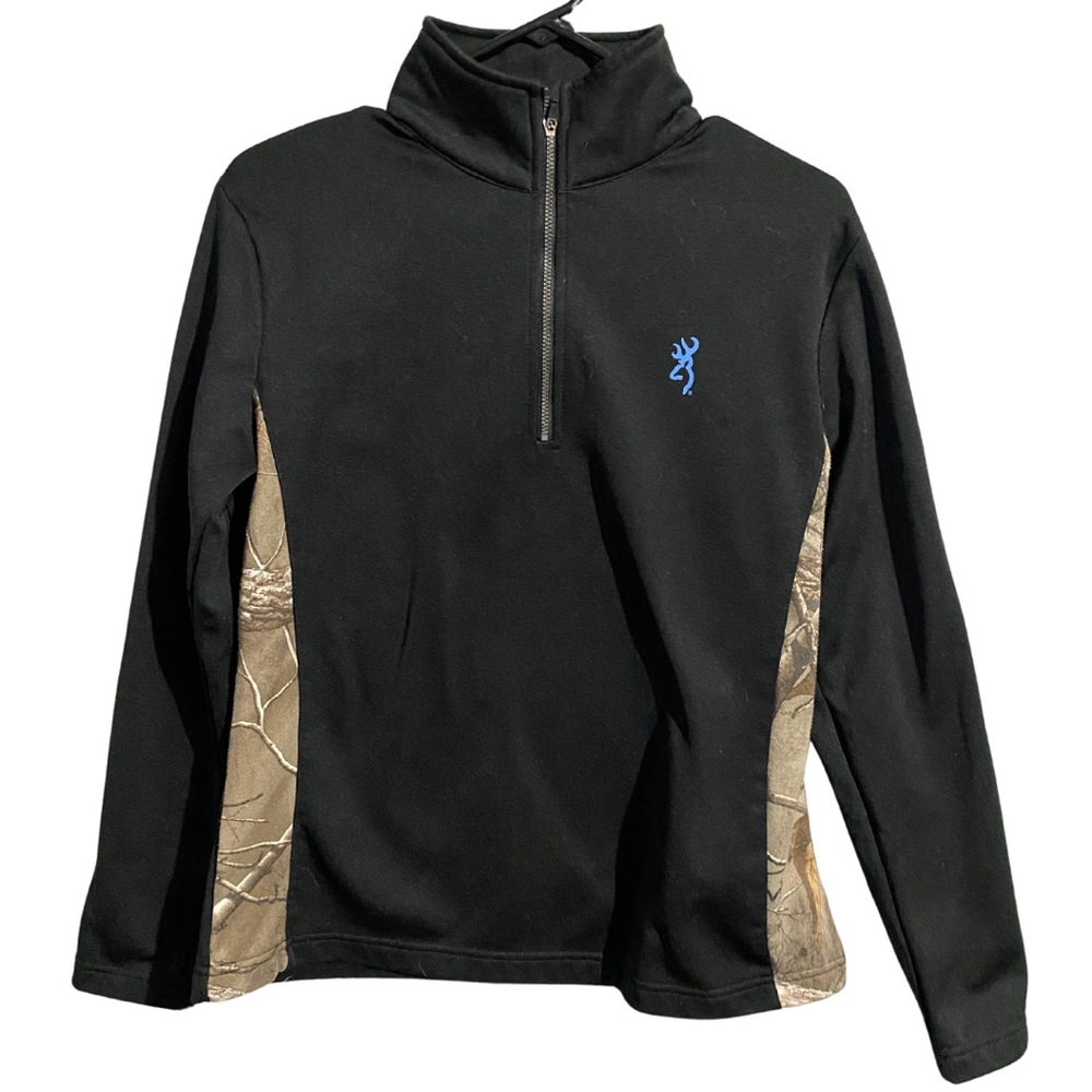 Browning Black and Camo Quarter-Zip Pullover